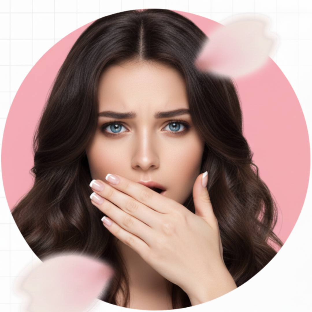 Perfil com cabelo liso